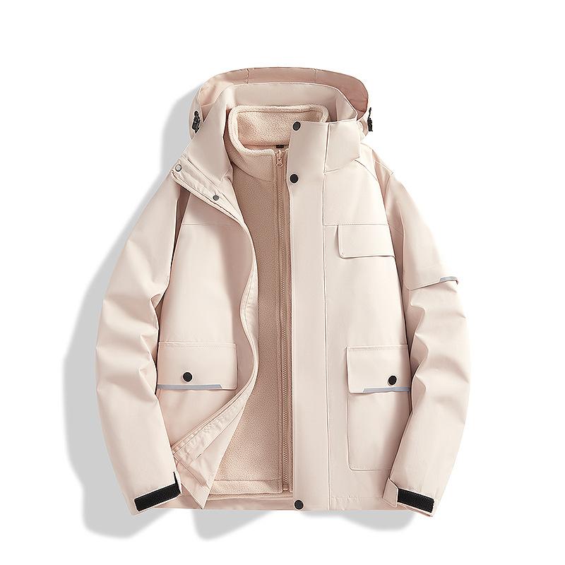 Ветрозащитная и водонепроницаемая куртка «три в одном», повседневная куртка большого размера для пар, новый стиль, утолщенная рабочая куртка, тренд
