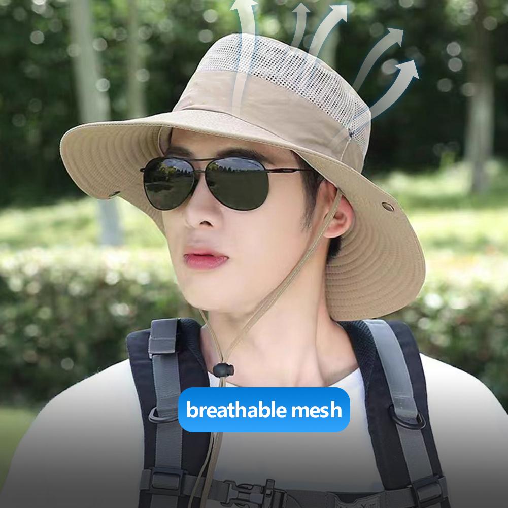 Fashion Summer Bucket Hat For Men Fisherman Cap Fishing Outdoor Sunshade Wide Brim Sunscreen Riding Hiking Suncreen Sun hat