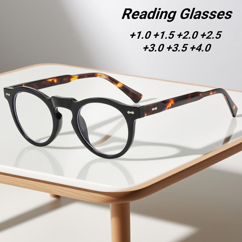 Новые Модные Женские Очки для Чтения HD Ретро Нейтральные Высококачественные Простые и Атмосферные Очки с Защитой от Синего Света