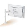 Elecom Monitor Arm, Single Long, Compatible with 17-32 Inch Monitors, 9kg Weight Capacity, VESA Compatible, White (DPAWSN01WH)