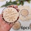 6 Pieces Christmas Macrame Ornaments Crafts Pendants Wood Discs DIY Hanging for