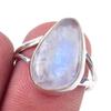 Natural Rainbow Moonstone Gemstone Handmade 925 Sterling Silver Ring Size 7 O6u61