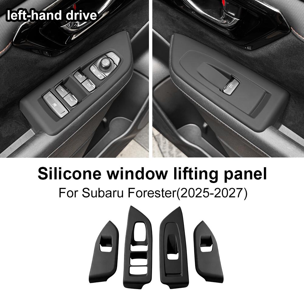 LHD Silicone Window Control Panel Mat For Subaru Forester 2025 2026 2027 Window Lift Button Protective Cover Car Interior Trim