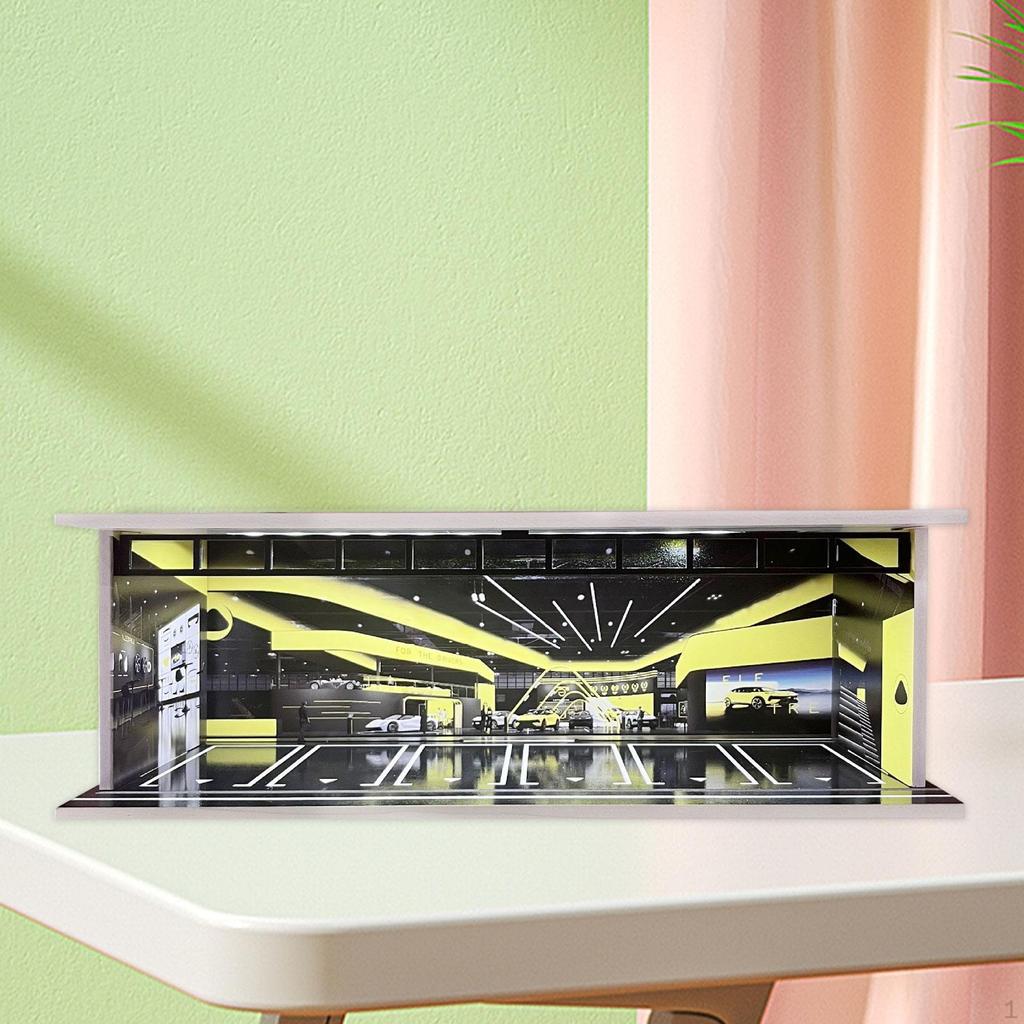 1/64 Model Car Display Case Organizer Garage Diorama Ornament Decoration Scenario Dustproof Parking