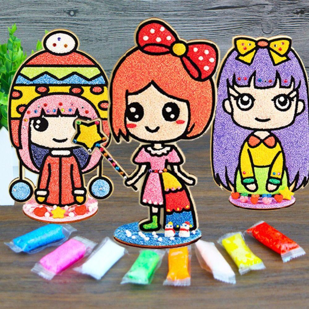 DIY Pearl Mud Painting Three-dimensional Sticky Paintings Handmade Educational Toys for Children