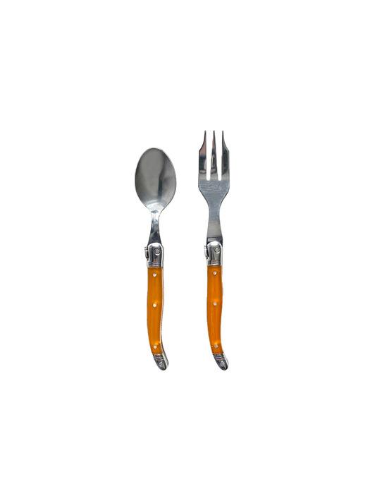 LAGUIOLE Janneron Laguiole Orange Teaspoon & Teafork Set
