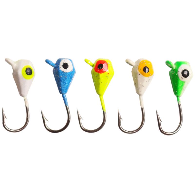 Крючок рыболовный свинцовый головкой Cross 5-цветный алмазный шлифованный 1.2г Микро-приманка для подледной рыбалки с мягкой насадкой