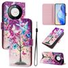 Butterfly Tree Luxury Painted Leather Case Wallet PU Leather Book Style Cover for Huawei P20 P30 P40 P50,Pura 70,Mate 60,Mate 70,Honor 50...