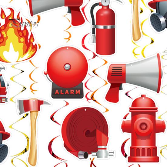 1 комплект подвесных вихревых украшений в виде пожарной машины, сувениры для вечеринки в стиле пожарного, потолочный декор, подвесные вихри для вечеринки в стиле пожарного, дня рождения, детского душа