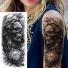 1 Sheet Scary Grim Reaper Skull Temporary Tattoos Halloween Tatoos Long Lasting Waterproof Tiger Wolf Beast Fake Tattoo Stickers