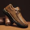 New Handmade Leather Mens Casual Shoes Comfortable Lace-up Business Shoes for Men Outdoor Walking Shoes Retro Dress Male Shoe