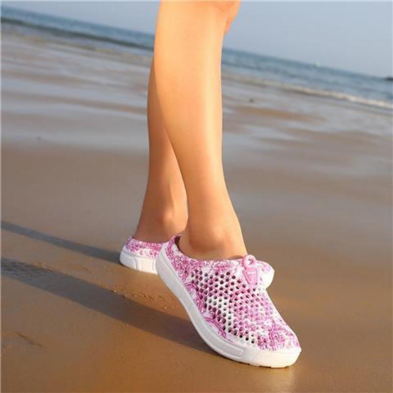 Женские летние полые сандалии, дышащие болотные тапочки, противоскользящие сабо для женщин