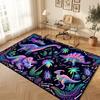 Dinosaur Theme Soft Crystal Velvet Rug Custom Name & Text Print Non Slip Floor Rug for Bedroom Living Room