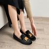 313 Women's Shoes Exquisite Embroidery One-pedal Velvet Flat-soled Soft-soled Loafu Doudou Single Shoes Women