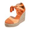 Women'S Color Block Round Toe Espadrille Wedge Sandals Comfortable And Studded Sandals For Women Heels Hot Sandals For Women