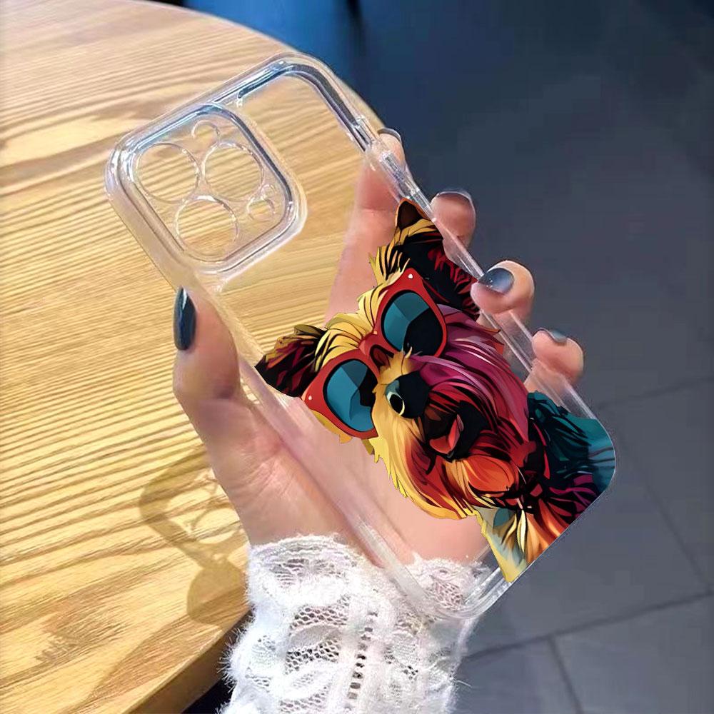 Стильный пес в солнцезащитных очках Чехол для телефона для IPhone 17 15 16 14 13 12 11 Pro Max Plus 12 13 Mini Защитный чехол из ТПУ