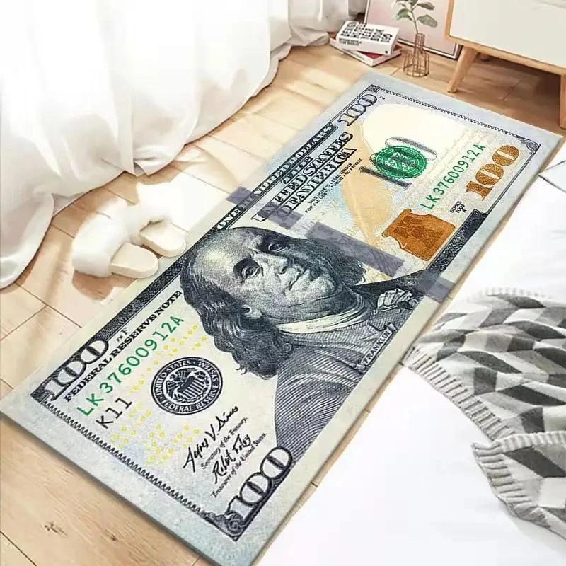 Ковер с дизайном долларов США для гостиной, домашнего декора, кухни, прихожей, балкона, коврики для ванной, противоскользящий коврик для пола, коврик для прихожей