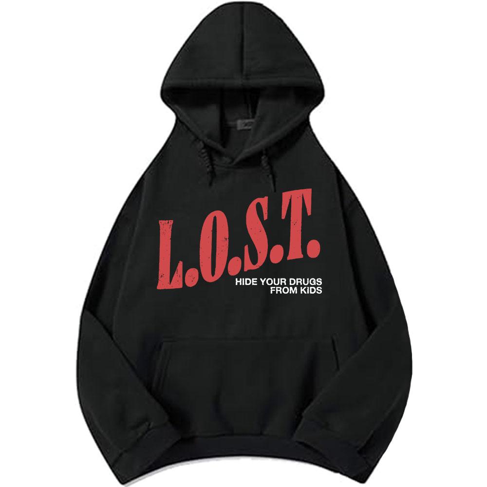 Mgk Lost Americana Hoodies Fashion Autumn Fleece Hooded Sweatshirts Casual Long Sleeve Male Pullovers Graphic Print Tops