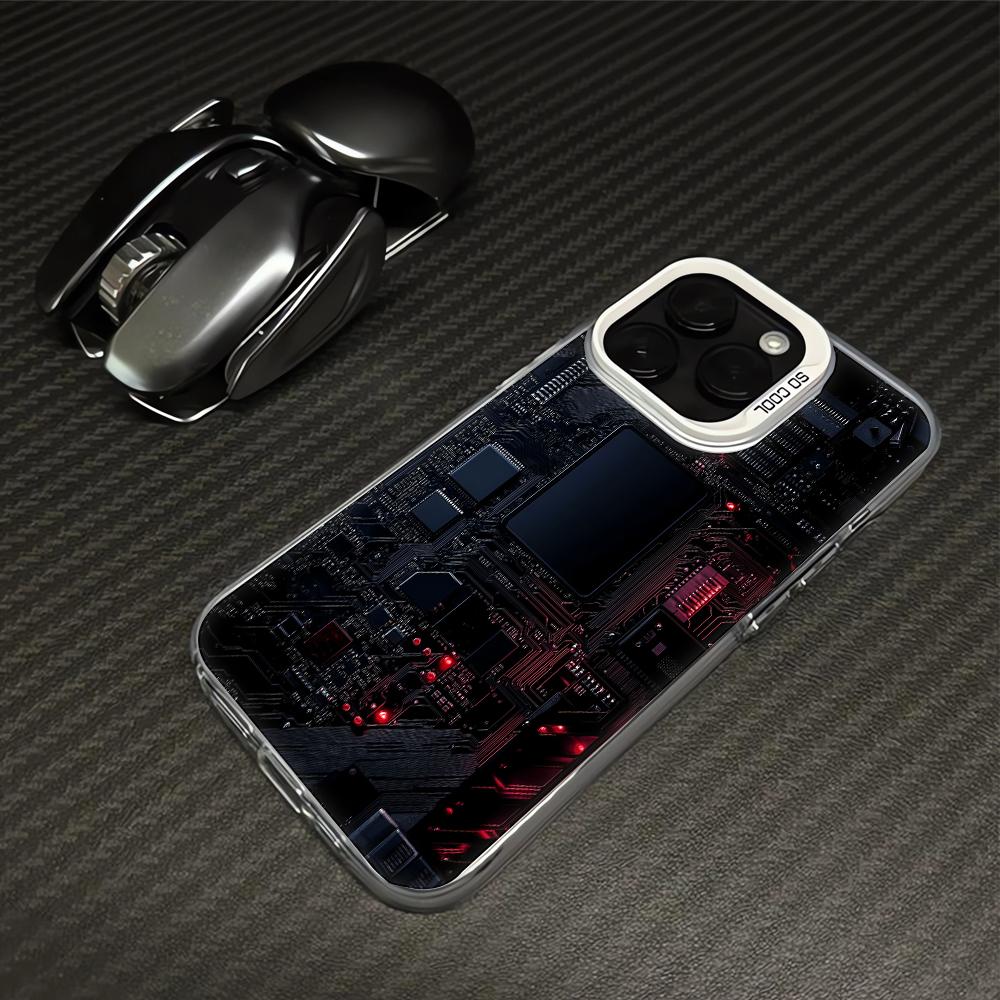 Креативный чехол для телефона с рисунком механической схемы ДЛЯ IPhone 15promax 14 11 12 Pro 15 16 Plus 13 Pro MAX XR XS Черные Мягкие Чехлы