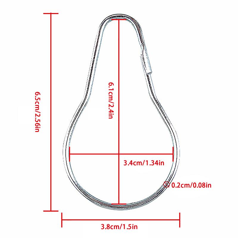 10/20Pcs Curtain Open Gourd Rings Carabiner Keychain Clip Window Curtains Hook Bath Shower Curtains Rods Clamp Accessories
