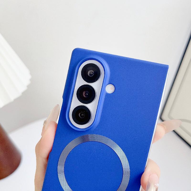 Чехол для Samsung Z Fold7: Переливающийся магнитный чехол-кольцо, ударопрочный, с защитной пленкой для экрана