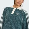 Adidas Оригинальные FW25 Букле Свободного кроя Поло с длинным рукавом в полоску Женские топы KS7790