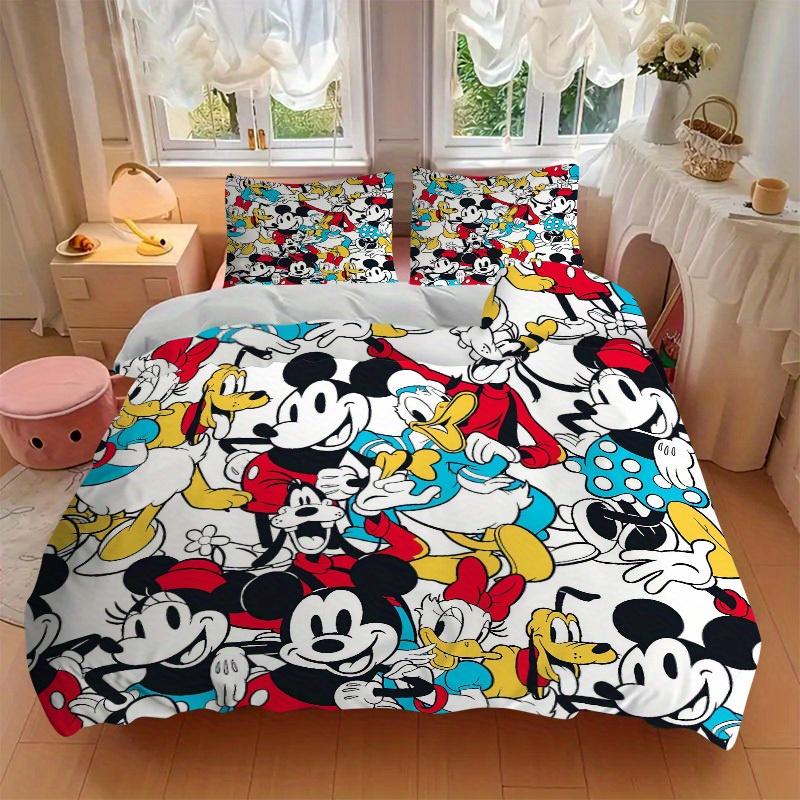 3pcs set Mickey Mouse, Donald Duck, Minnie Mouse Bedding Set with Duvet Cover+Pillowcases, All-Season Polyester, Zipper Closure66