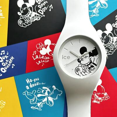 Ice Watch Наручные часы Disney коллаборация для взрослых подходят мужчинам женщинам. Особенности: дизайн Микки Мауса, унисекс, белый силикон, 40 мм, средний размер, водонепроницаемый