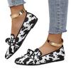 Pointed Flat-Bottomed Fly-Woven Casual Shoes Women'S Large-Size Foot-Set Bow One-Pedal Work Shoes