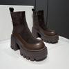 Роскошная Женская Обувь Бренд Дизайнерские Женские Сапоги Модные Круглый Носок Платформа Сапоги Обувь для Женщин Ботильоны Zapatos De Mujer