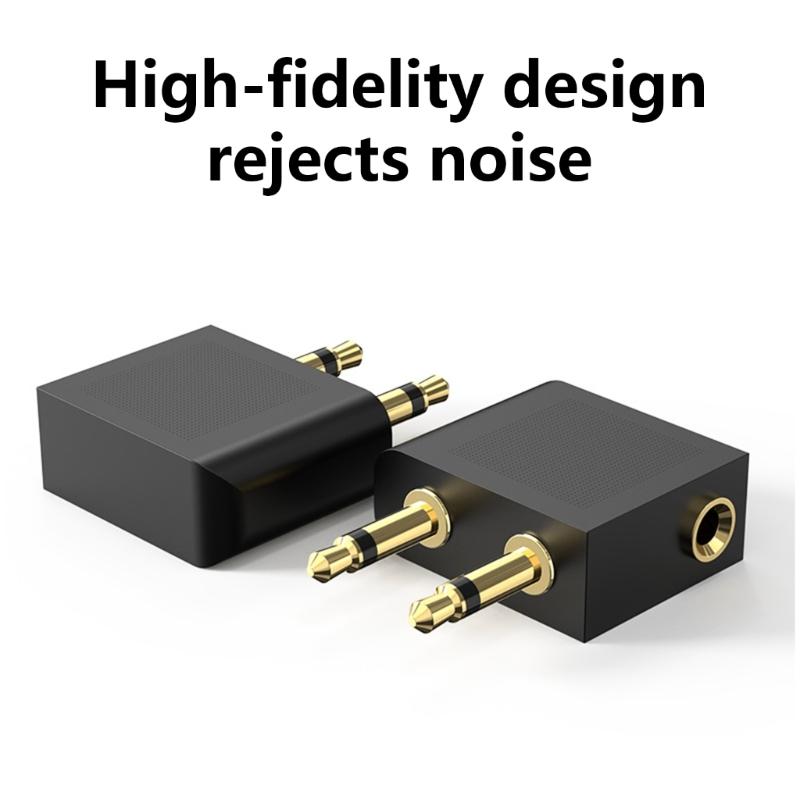 Standard 3.5mm Port Aircraft Headphone Adapter Gold Plated Sound Splitter Wear Resistant 3.5 Headphone Plug Converter