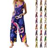 Womens Casual Overalls Jumpsuits Adjustable Straps Sleeveless Carnival Print Comfy Rompers With Pocket