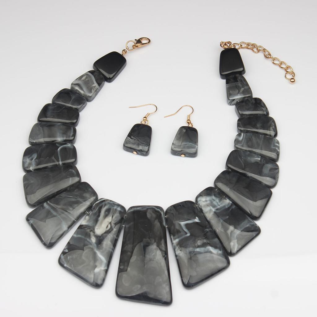 Exaggerated Retro Personalized Necklace Earrings Set Women'S Jewelry Yiwu