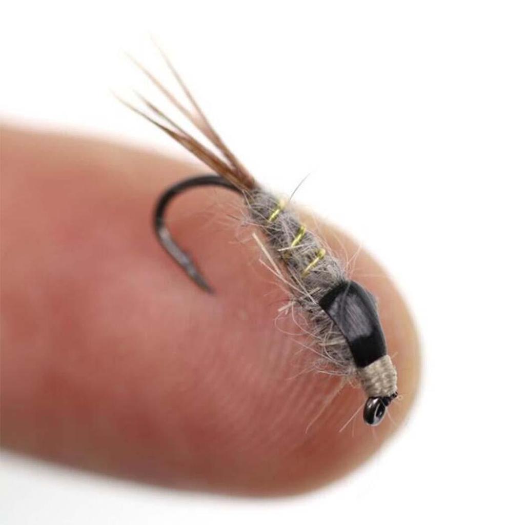 5-30 шт. быстро тонущая черная спинка кроличьих ушей, вольфрамовая бусина, голова нимфы, мухи, форель, приманки для рыбалки нахлыстом #10