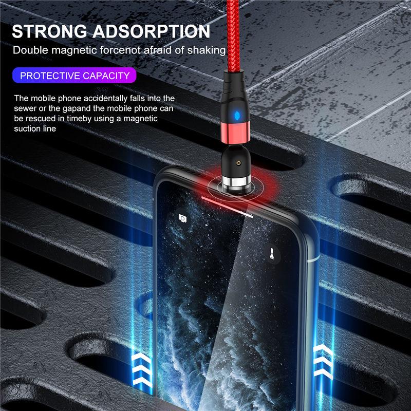 USLION 1M Магнитный кабель Micro USB для быстрой зарядки Кабель USB Type C Магнитный адаптер для зарядного устройства Кабель для передачи данных