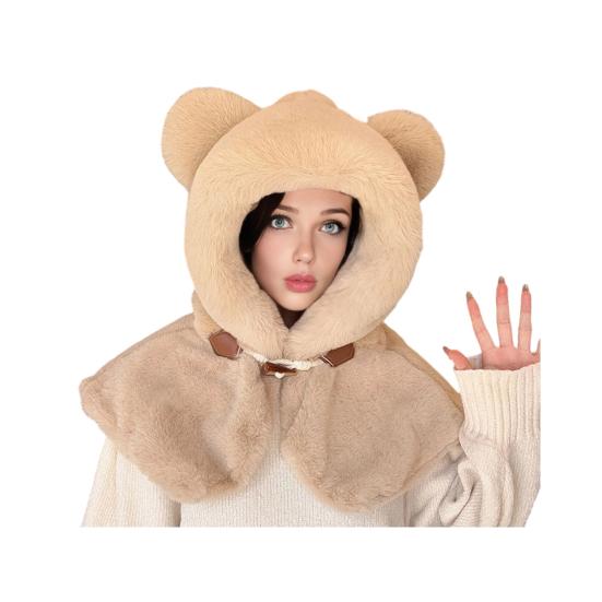 Женская шапка вязаная ветрозащитная теплая эластичная однотонная термо-зимняя шапка для походов