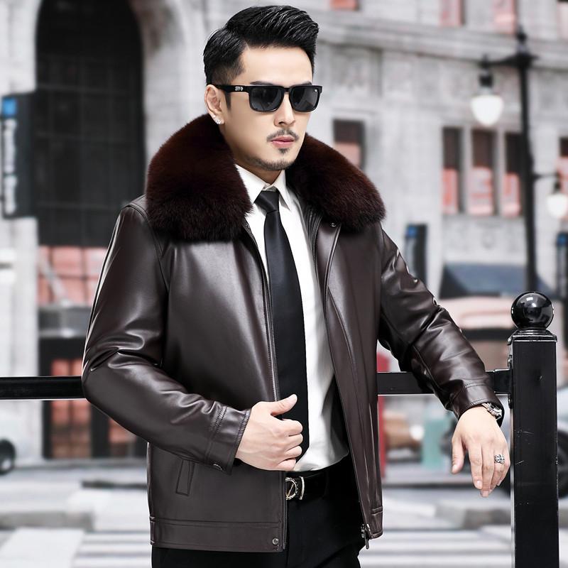 Куртка из натуральной кожи мужская с подкладкой из норки, новая зимняя куртка из норки Ni Overcome Fur Integrated Gold Mink