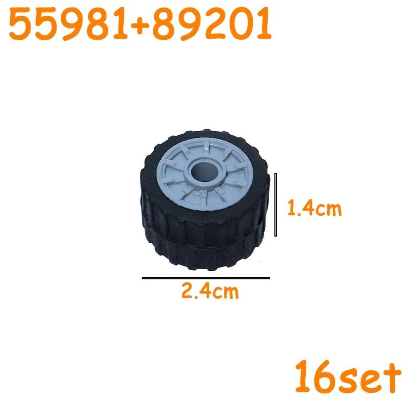 Колеса для автомобилей и грузовиков Ступицы Кирпичики MOC Технические Шины Колеса Крестообразное Отверстие Набор Мотоциклетные Шины и Диски Строительные Блоки