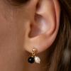 Tatiana (925 Silver) Pearl and Onyx Stud Earrings EC3273