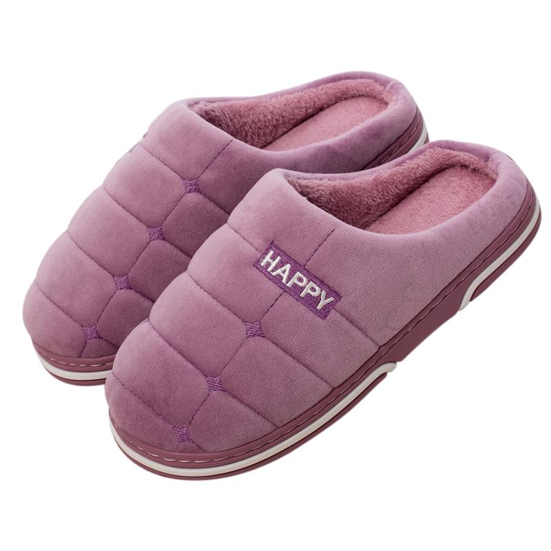 Fashion Comwarm Indoor Warm Plush Slippers For Women Men Winter Fashion Furry Slippers Flully Cotton Slides Home Non-Slip Bedroom Shoes