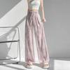 Женские летние свободные прямые повседневные брюки Ice Silk Tie Dye Wide Leg Брюки