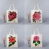 Сумка-тоут для девочек, новинка 2022 года, сумки с цветочным принтом для студентов, книги для покупок, сумка из эко-холста, женская большая сумка на плечо, сумки из хлопчатобумажной ткани