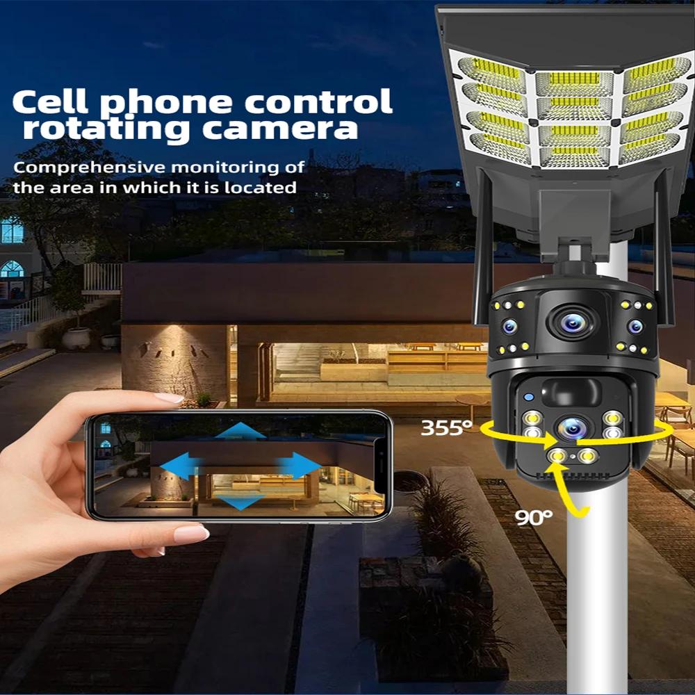 2-in-1 Solar Street Light – Courtyard Lamp & Security Camera, Auto Solar Charging Surveillance