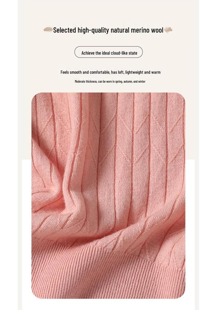 Women's 100% Wool Ribbed Sweater, Half-High Neck, Seamless & Soft, TN1615 - Ideal Autumn/Winter Base Layer, 30 Count