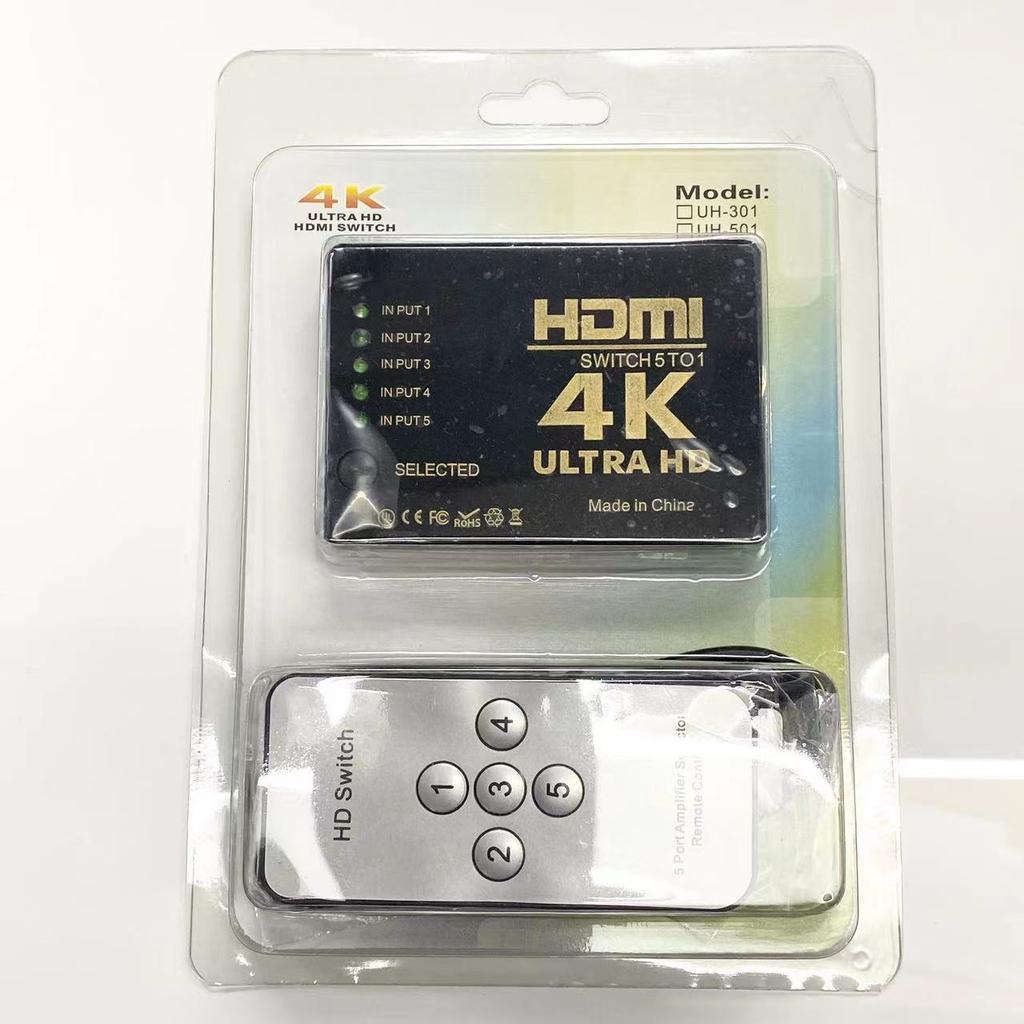 HDMI-разветвитель 5x1, готов к 4K, с дистанционным управлением, простое подключение нескольких устройств