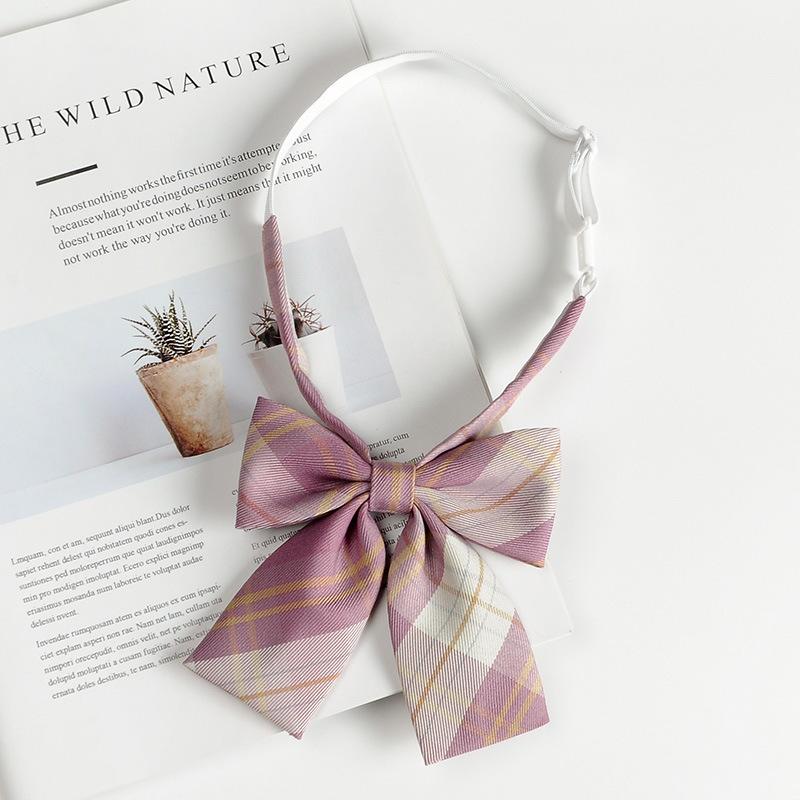 JK Bow Tie for Women, Japanese Uniform Shirt, College Style Student Plaid Tie, Men's Free Ribbon Accessories