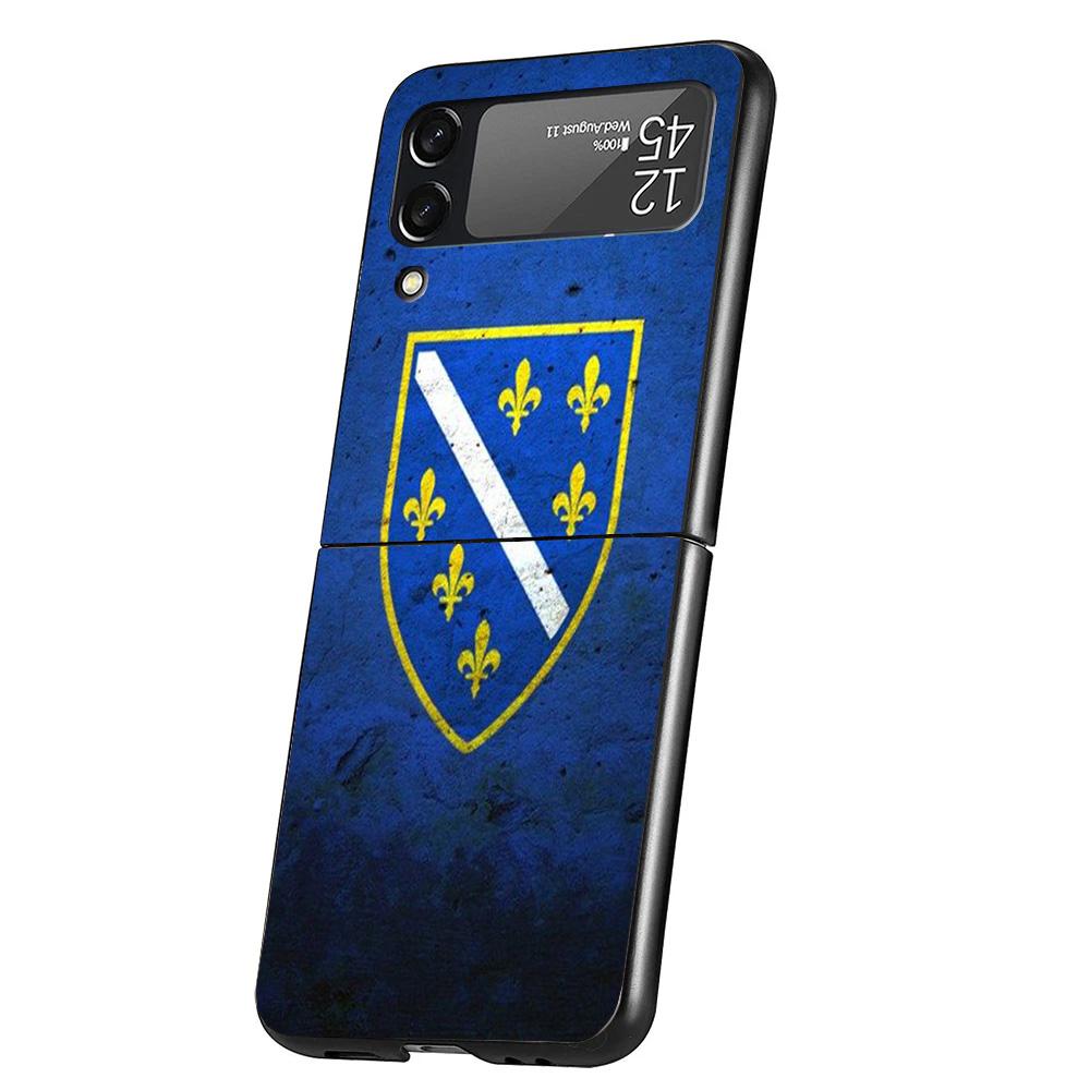Bosnia And Herzegovina Flag Cover Phone Case For Samsung Galaxy Z Flip 7 6 5 4 3 5G Flip7 Flip6 Flip5 Flip4 Flip3 Black Fundas S