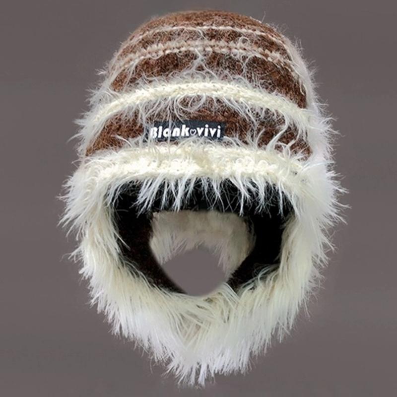 New Winter Dandy Hat Earflap Beanie Hat Fashion Keep Ear Warm Hats For Women Streetwear Multicolour Fur Hats For Girl