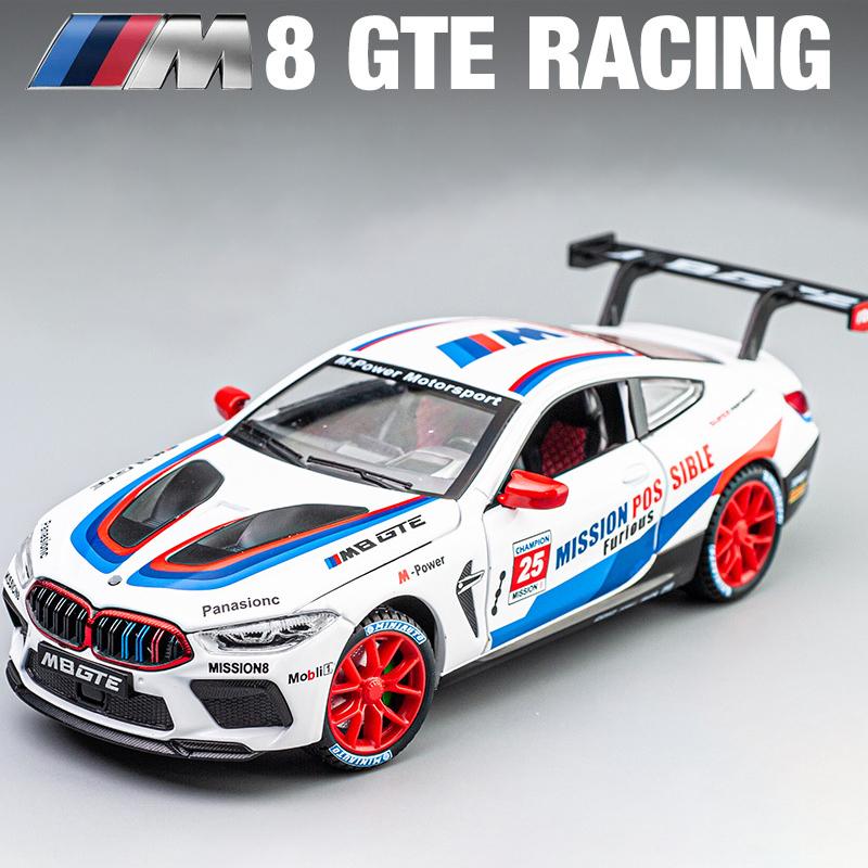 1:24 BMW M6 GT3 M4 BMW CSL Racing Car Free Wheeling High Light Sport Racing Car Model Toy Diecast Metal Alloy Miniature Replica