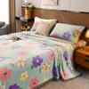 Color Flowers Pattern Blanket Lightweight Fluffy Plush Floral Printed Super Soft Flannel Throw Blanket for Bed Sofa and Travel